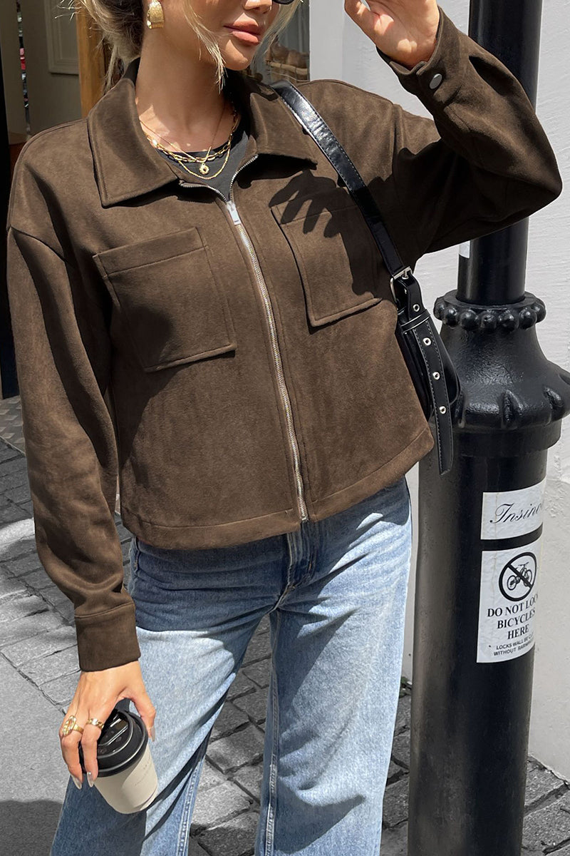 Chic Cropped Zip-Up Jacket