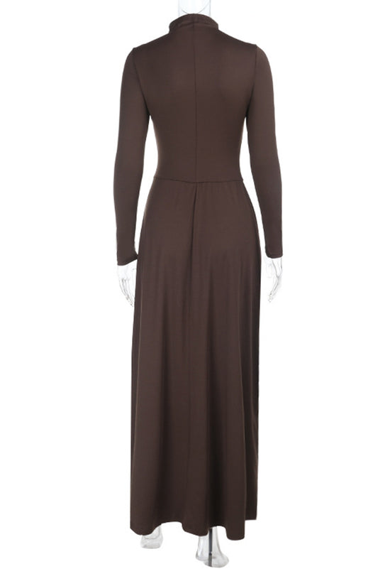 Long Sleeve Mock Neck Bodycon Dress