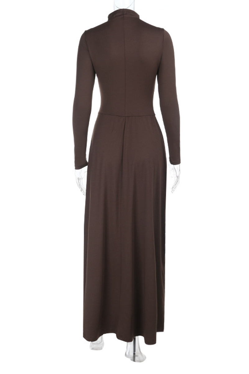 Long Sleeve Mock Neck Bodycon Dress