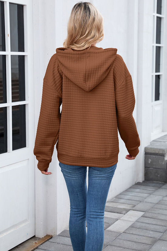 Textured Casual Hoodie with Pocket