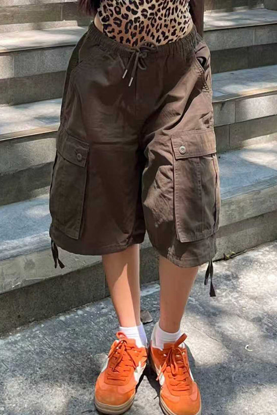 Tie-Waist Casual Cargo Shorts