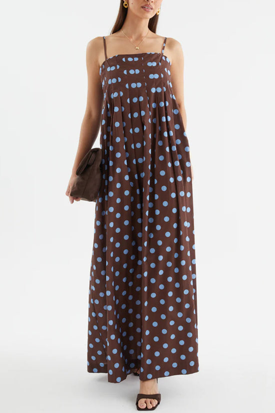 Polka Dot Sleeveless Maxi Dress
