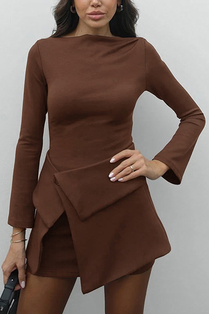 Chic Long Sleeve Skirt Set