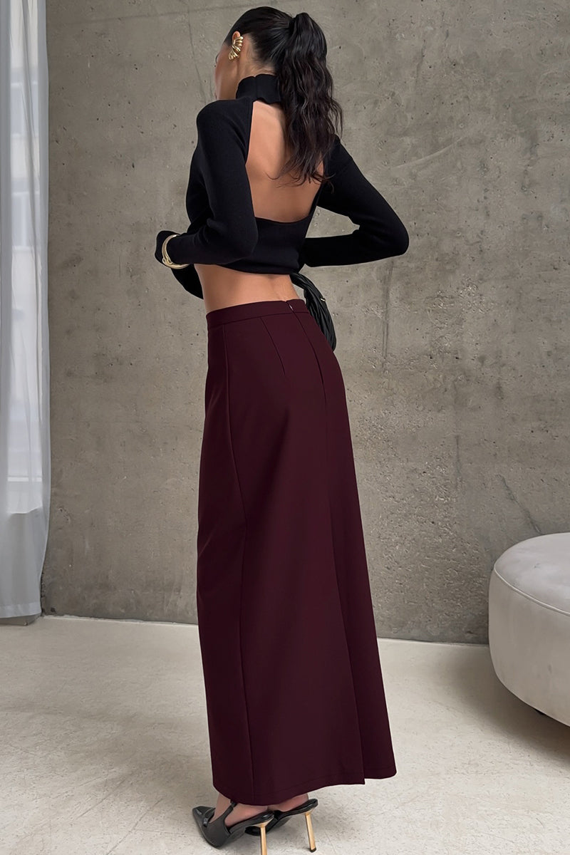 Elegant High-Waist Midi Skirt