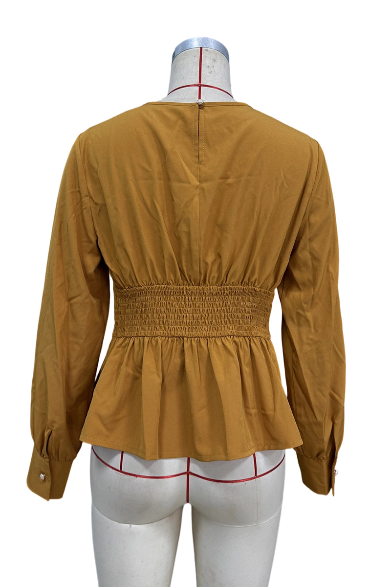 Peplum Long Sleeve Blouse