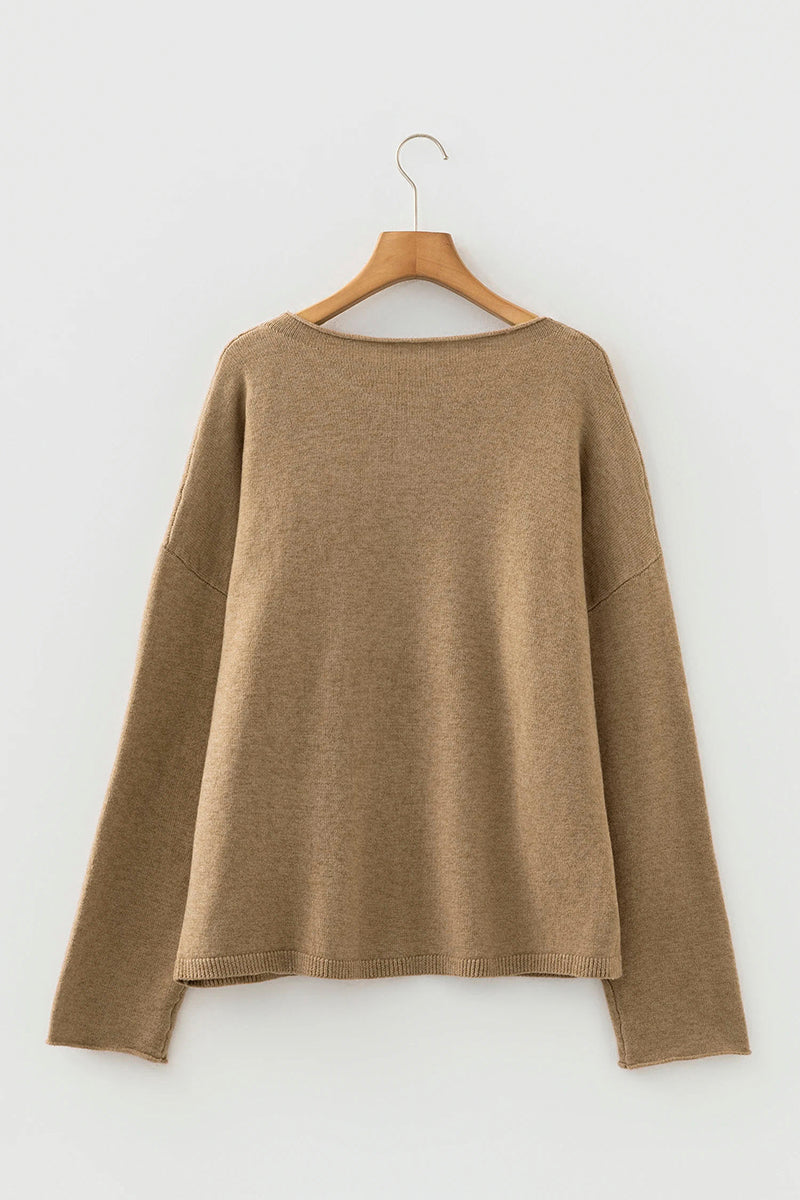 Contrast Frilled Lace Trim Loose Cardigan