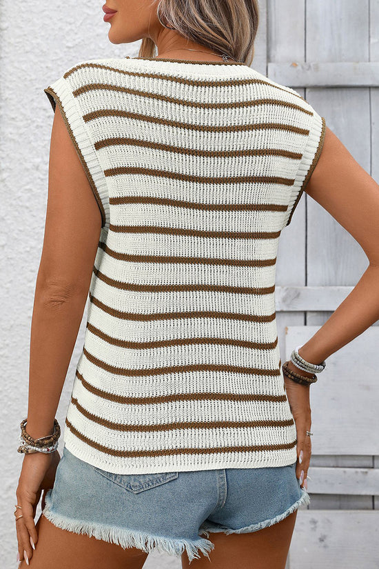 Striped Sleeveless Sweater Vest
