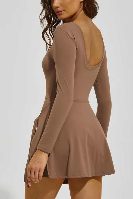Wrap Tie Long Sleeve Casual Dress