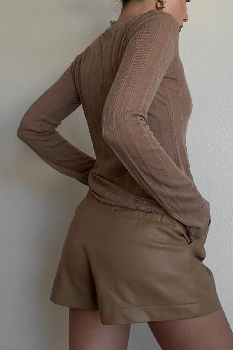 Sheer Striped Long Sleeve Top