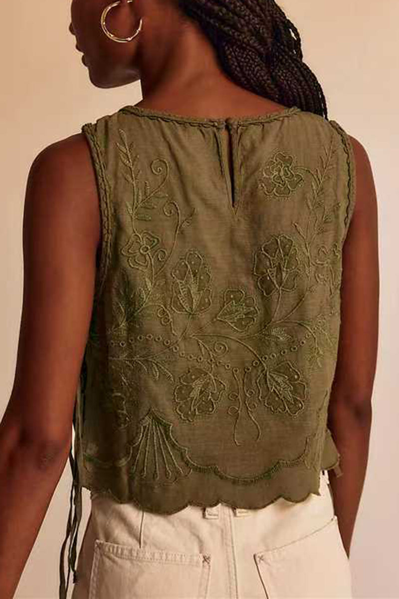 Sleeveless Tie-Side Cropped Tank Top