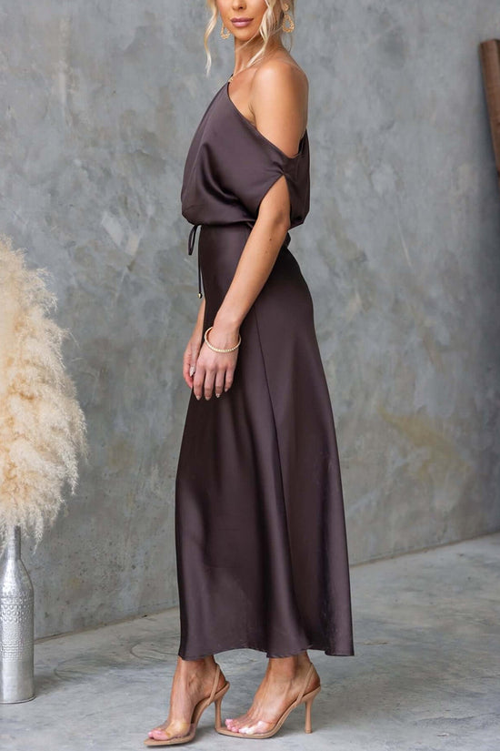 One-Shoulder Midi Casual Dress