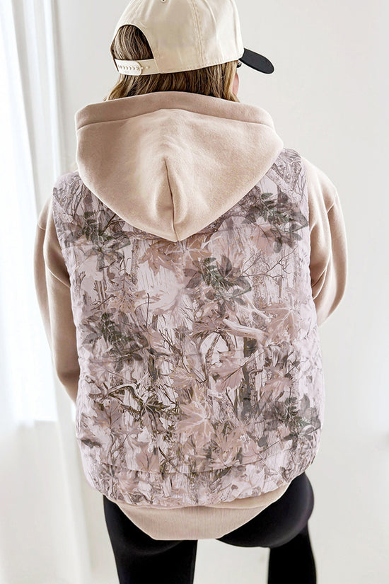 Floral Sleeveless Zipper Vest