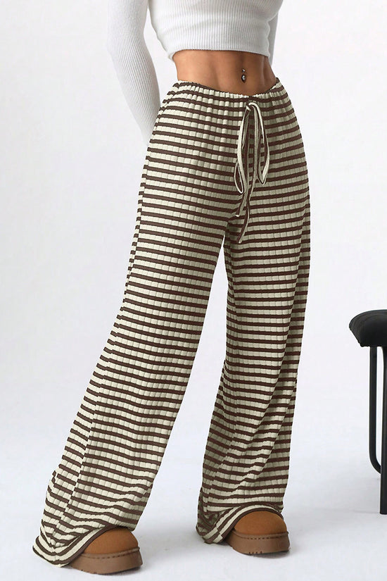 Checkered Drawstring Casual Pants