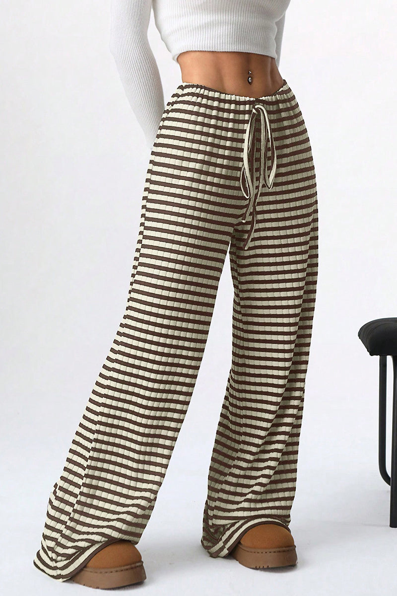 Checkered Drawstring Casual Pants