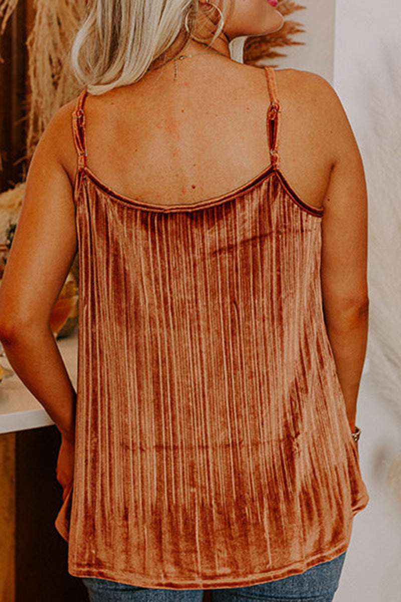 Lace Trim Pleated Camisole