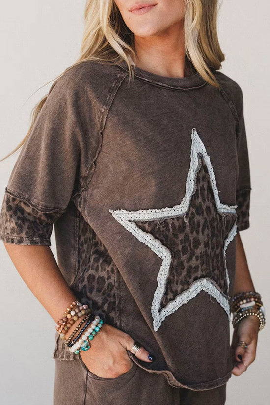 Star Patterned Casual T-Shirt