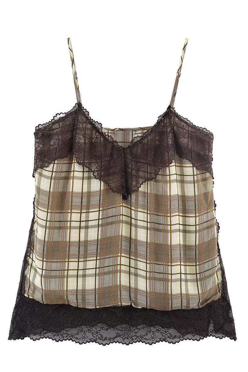 Plaid Lace Trim Camisole