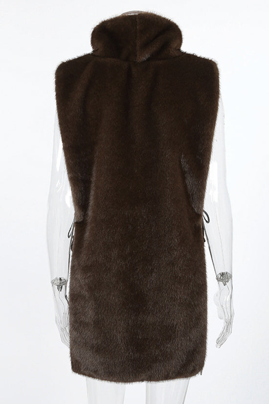 Chic High Neck Sleeveless Vest