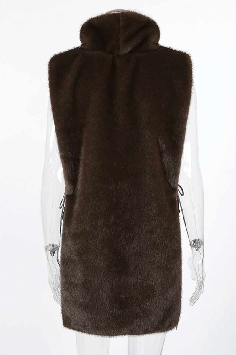 Chic High Neck Sleeveless Vest