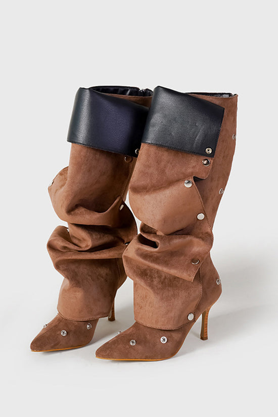 Chic Ruffled High-Heel Boots
