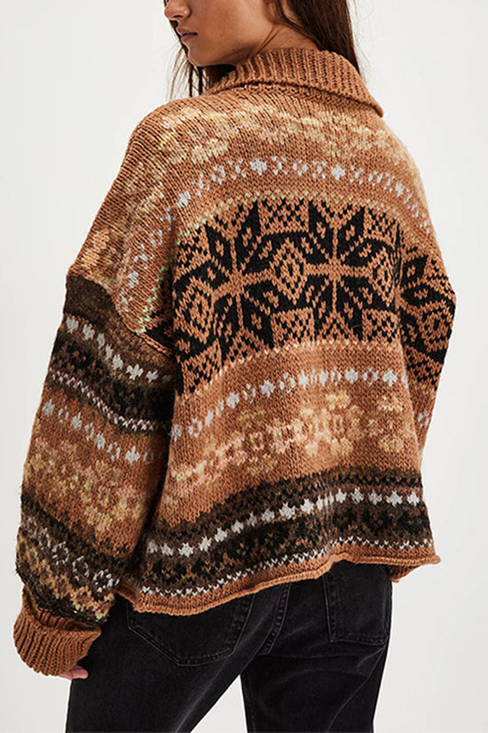 Vintage Pattern Knit Cardigan