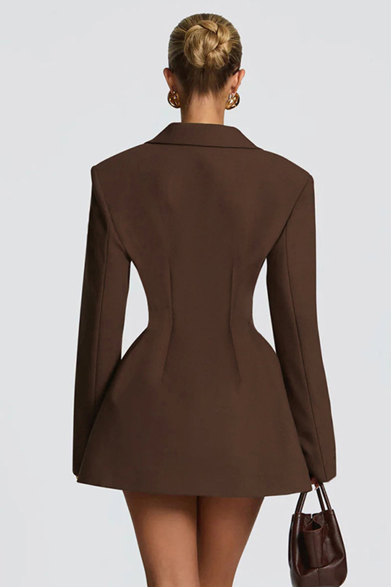 Tailored Double-Breasted Blazer Dress