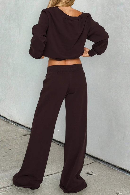 Relaxed Fit Off-Shoulder Lounge Pants Set