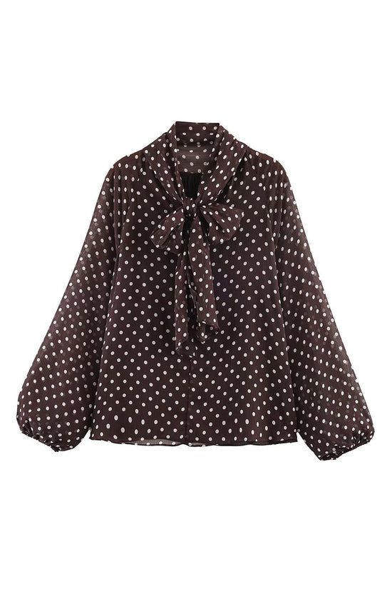 Polka Dot Long Sleeve Blouse