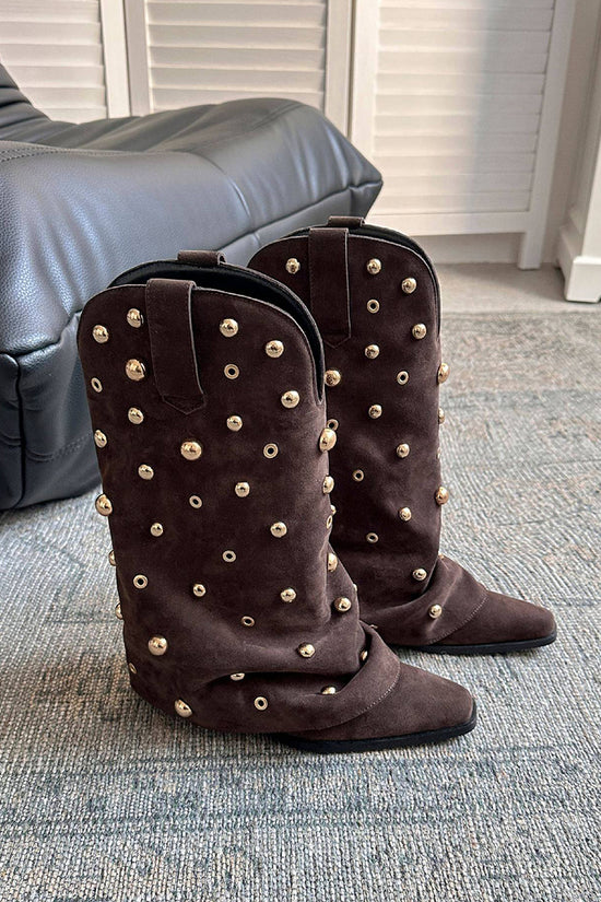 Studded Tall Western Boots