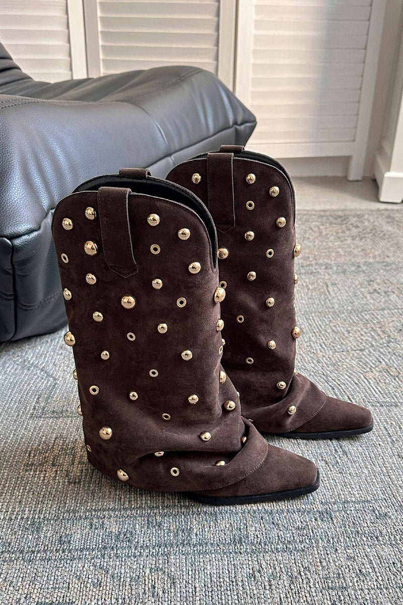 Studded Tall Western Boots