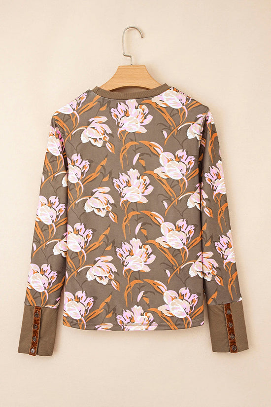 Floral Print Long Sleeve Top