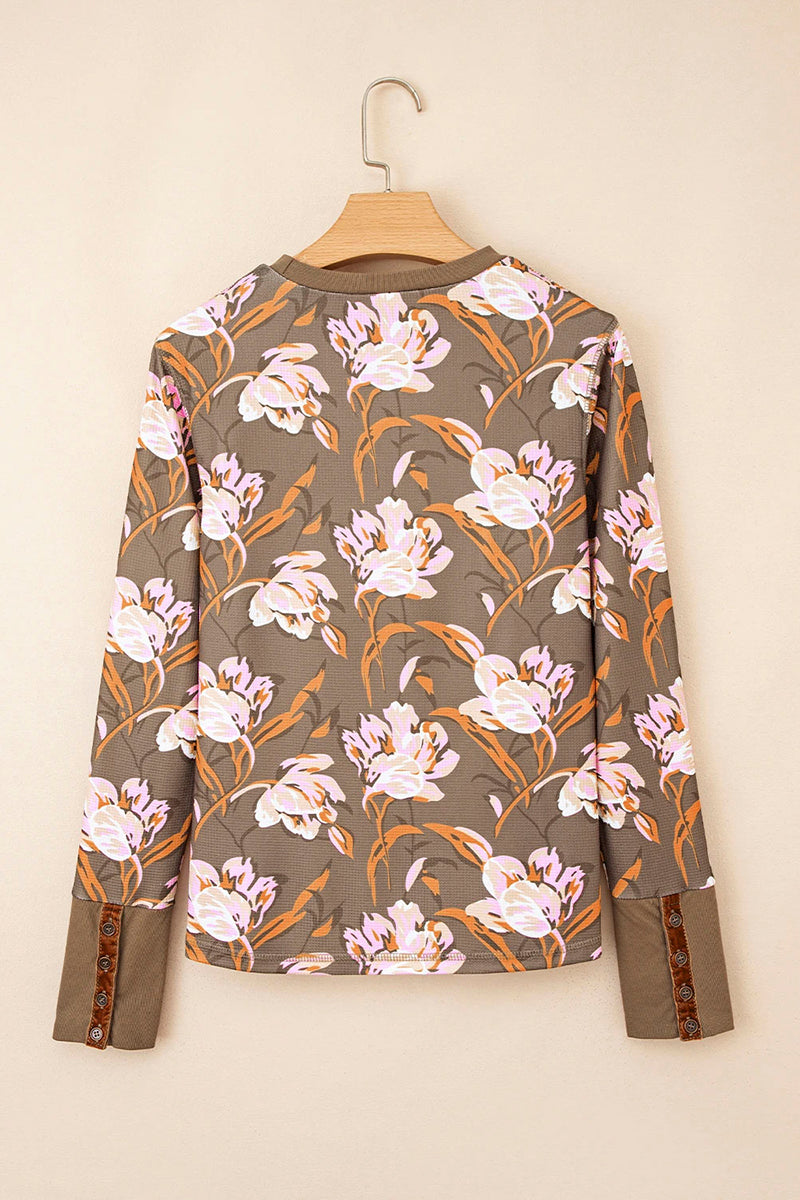 Floral Print Long Sleeve Top
