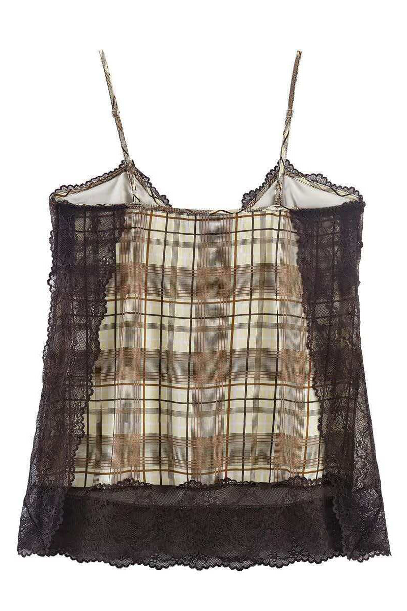 Plaid Lace Trim Camisole