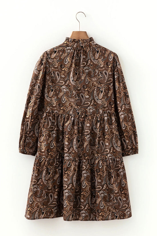 Paisley Print Button Dress