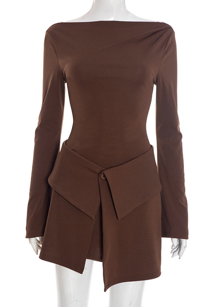 Chic Long Sleeve Skirt Set