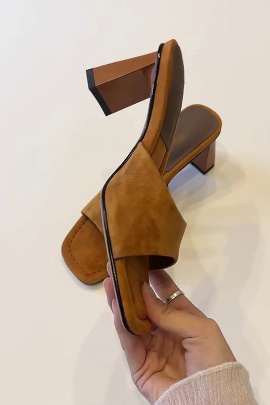 Chic Block Heel Slide Sandals