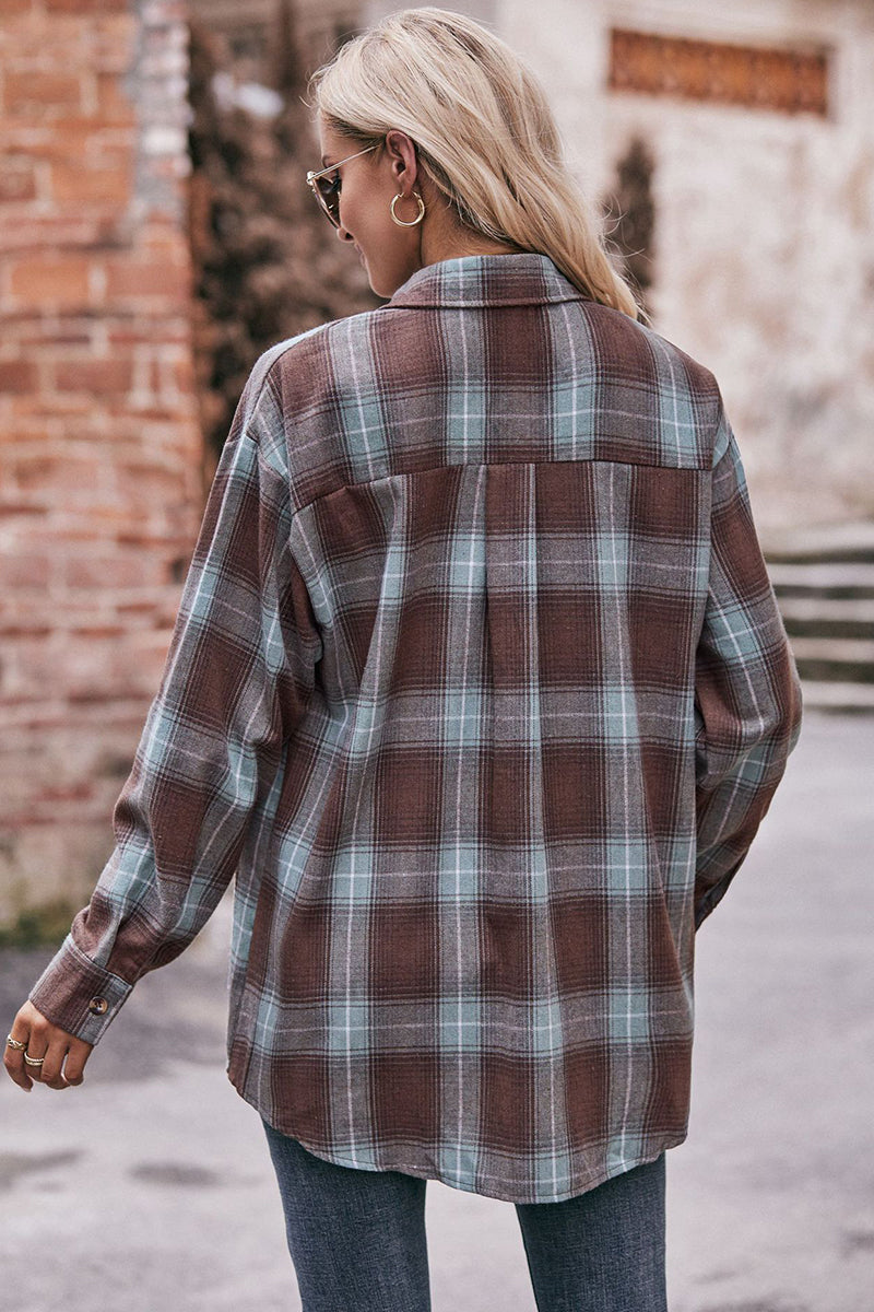 Plaid Button-Up Shirt