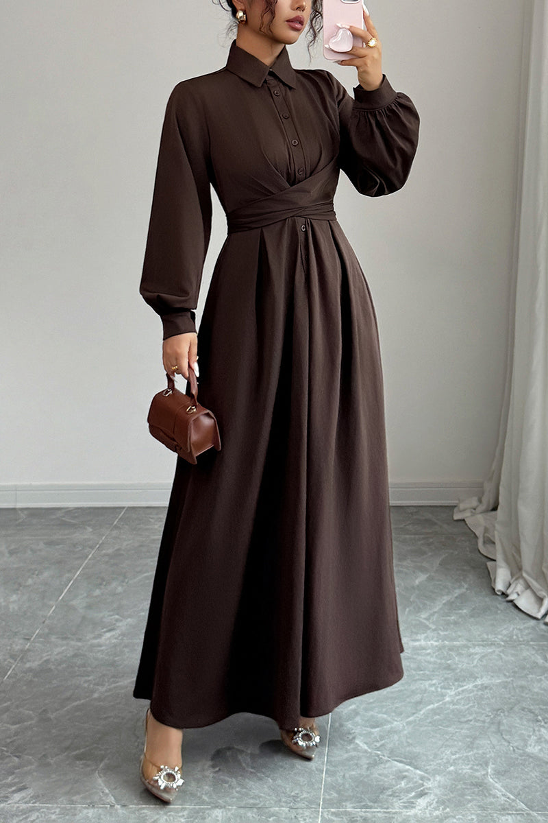 Elegant Long Sleeve Maxi Casual Dress