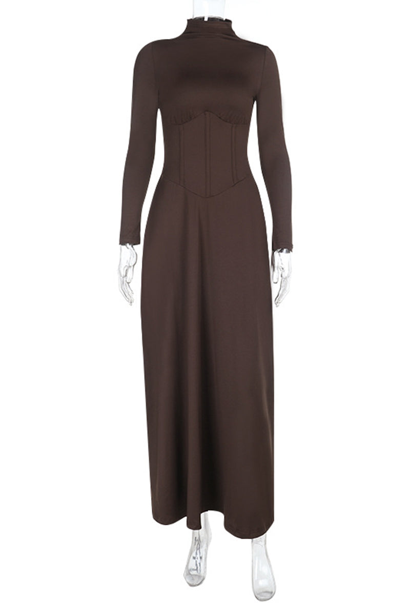 Long Sleeve Mock Neck Bodycon Dress