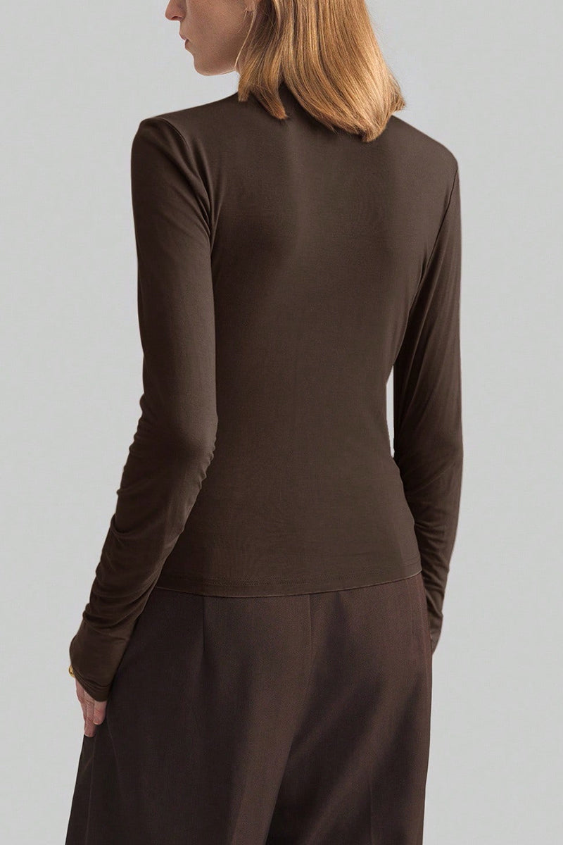 Elegant Draped Long Sleeve Top