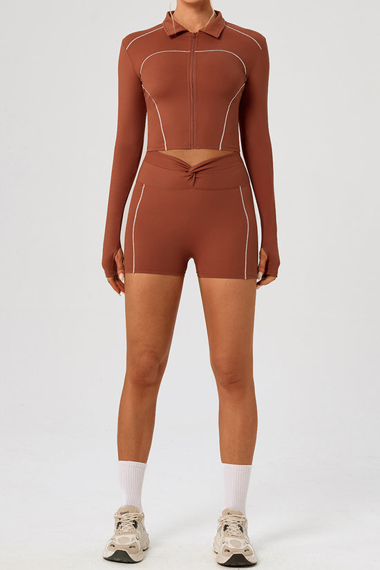 High Waist Twist Active Shorts