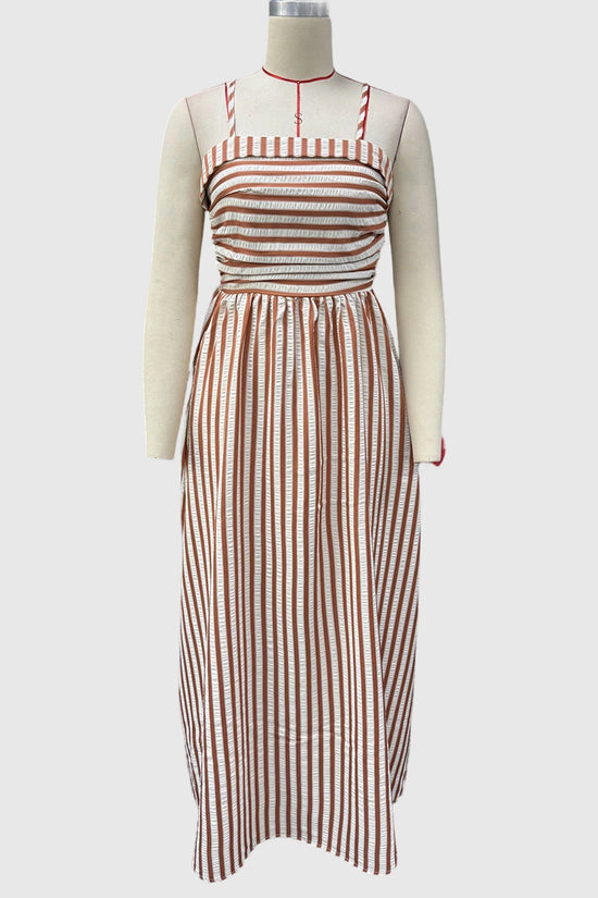 Striped Sleeveless Maxi Dress