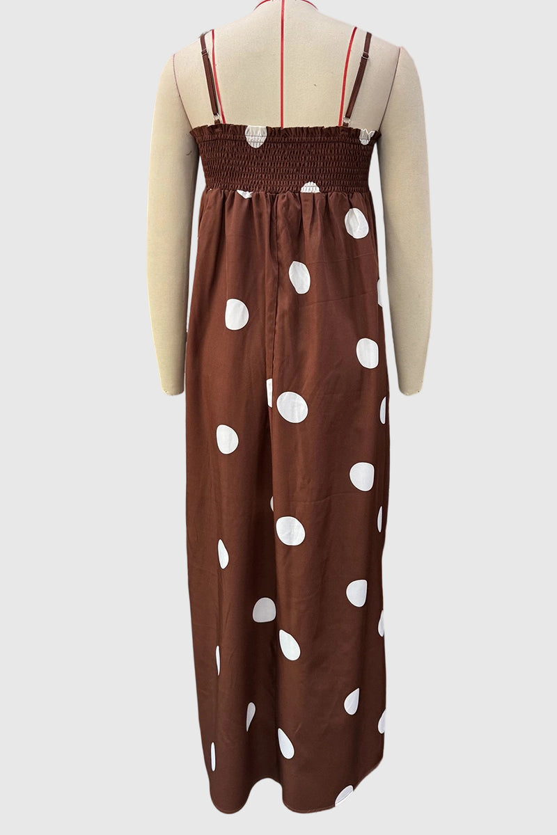 Polka Dot Casual Maxi Dress