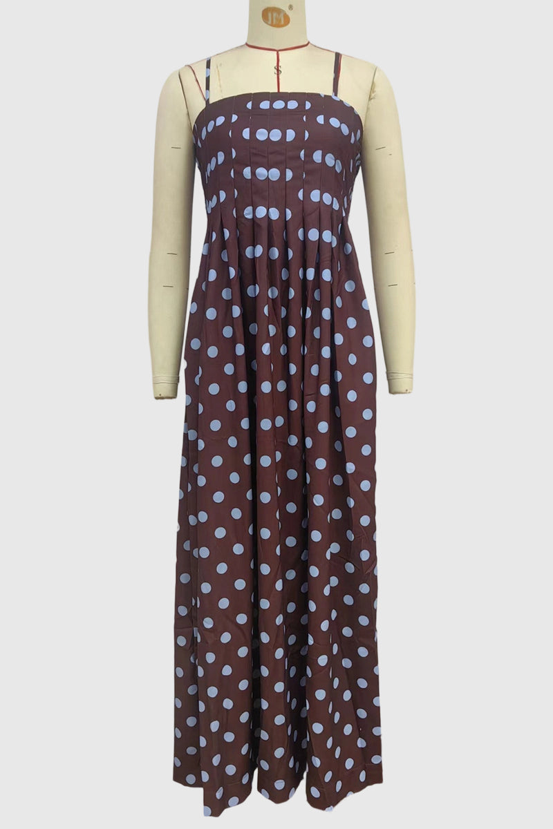 Polka Dot Sleeveless Maxi Dress