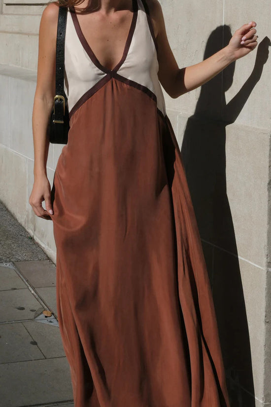 V-Neck Sleek Casual Maxi Dress