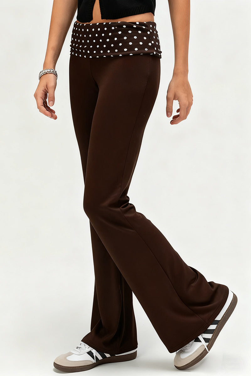 Polka Dot Waist Casual Flare Pants