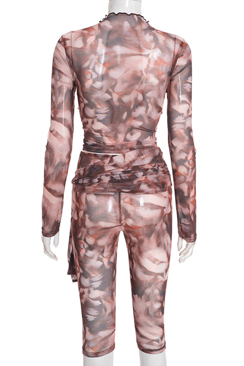 Stylish Tie Waist Cropped Pants Set