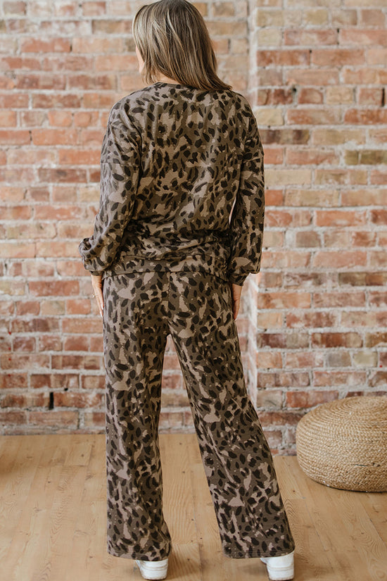 Leopard Print Relaxed Pants Set