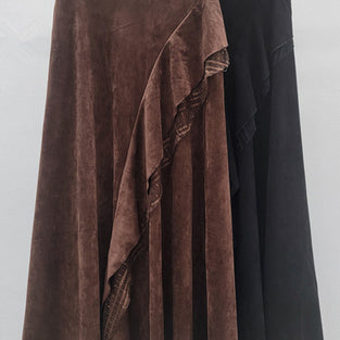 Asymmetrical Midi Wrap Skirt