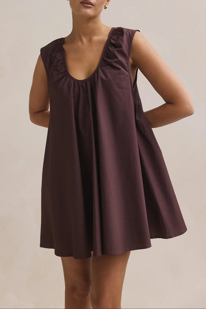 Polka Dot Sleeveless A-Line Dress